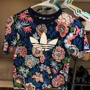 Adidas Women's Blue Floral Tee